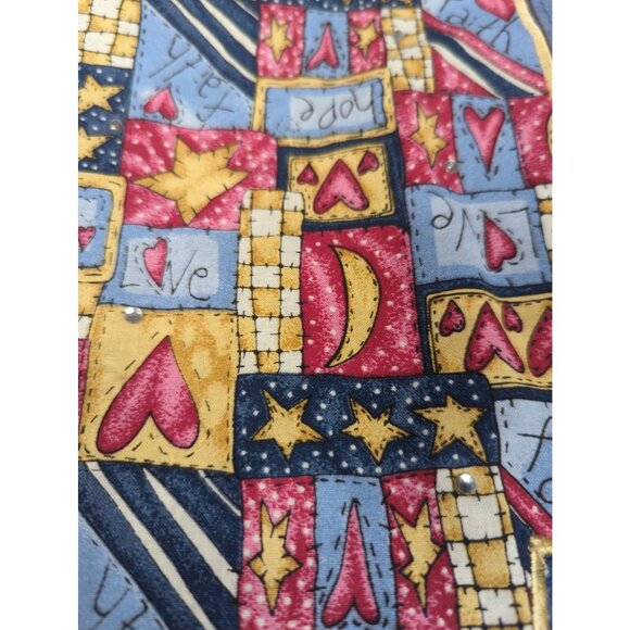 Quacker Factory Womens Size S Denim Embroidered Shirt Faith Hope Love New - Picture 6 of 11